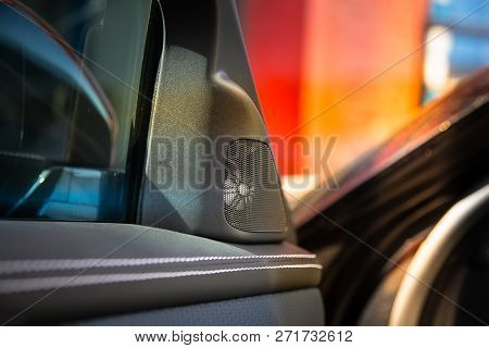 Moscow. Autumn 2018. Interior Of The Land Rover Range Rover Velar In Black Color Compact Luxury Cros
