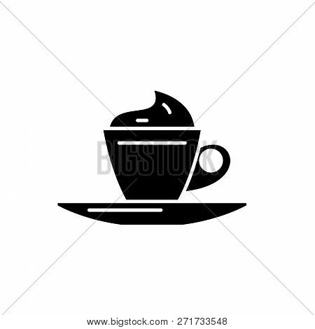 Mokachino Black Icon, Vector Sign On Isolated Background. Mokachino Concept Symbol, Illustration