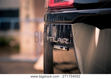 Moscow. Autumn 2018. The Land Rover Range Rover Velar Is A British Compact Luxury Crossover Suv Prod