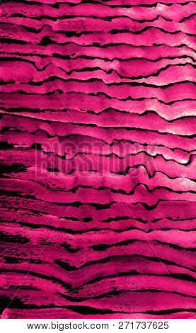 Watercolor Texture Paint Wave Strip Paper Black Pink
