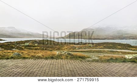 First Snow In The Mountains Located In The   Norway