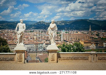 FLORENCE - MAY 20: Statue in Giardino Bardini on May 20, 2016 in Florence, Italy. Florence was a center of medieval European trade and finance and is the birthplace of the Renaissance