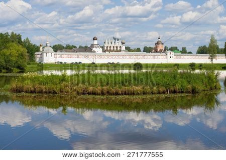 View Of The Assumption Monastery On A Sunny June Afternoon. Tikhvin, Russia
