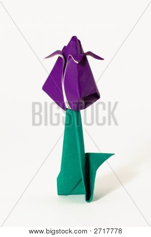 Pojedynczy Origami kwiat