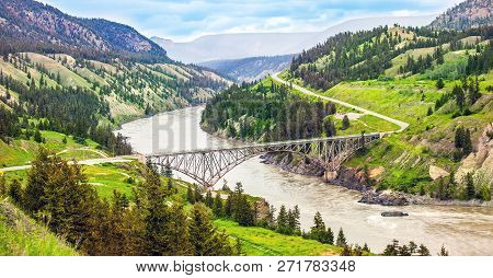 Bridge Over The Fraser River At Williams Lake British Columbia Canada