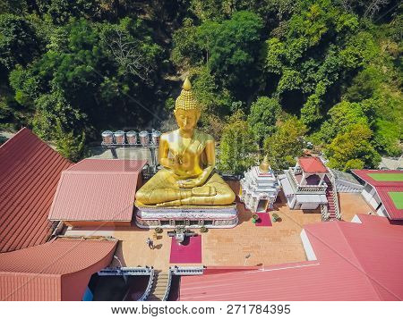 Golden Statue Sitting Buddha, Wat Khao Rang Samakkhitham, Phuket, Thailand
