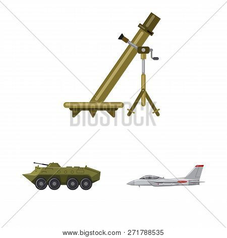 Vector Illustration Of Weapon And Gun Logo. Collection Of Weapon And Army Vector Icon For Stock.