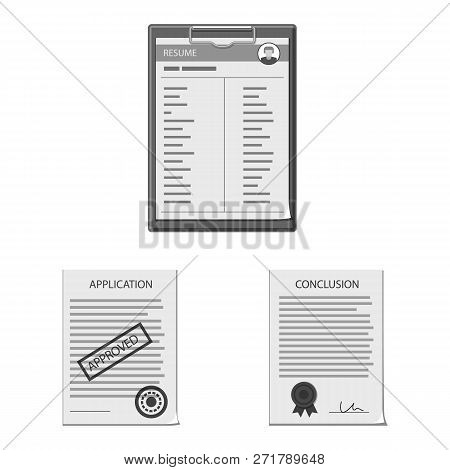 Vector Design Of Form And Document Logo. Collection Of Form And Mark Stock Vector Illustration.