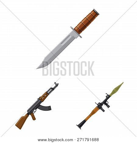 Vector Design Of Weapon And Gun Sign. Collection Of Weapon And Army Vector Icon For Stock.