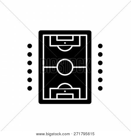 Table Soccer Play Black Icon, Vector Sign On Isolated Background. Table Soccer Play Concept Symbol, 