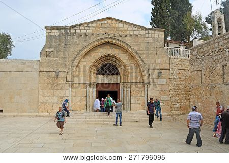 Jerusalem, Israel - September 20, 2017: Church Of The Sepulchre Of Saint Mary, Also Tomb Of Saint Ma