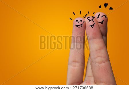 Waggish happy fingers with team building concept