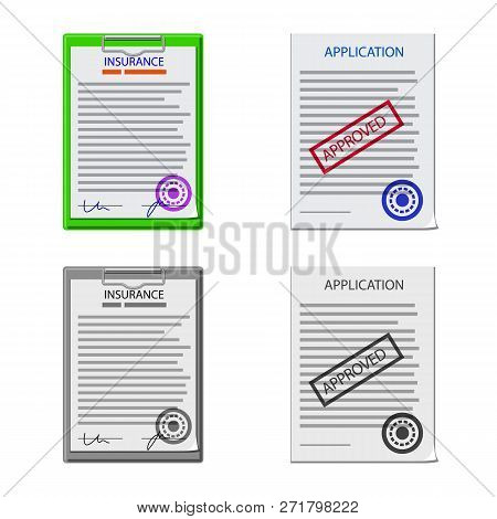Vector Design Of Form And Document Symbol. Set Of Form And Mark Vector Icon For Stock.