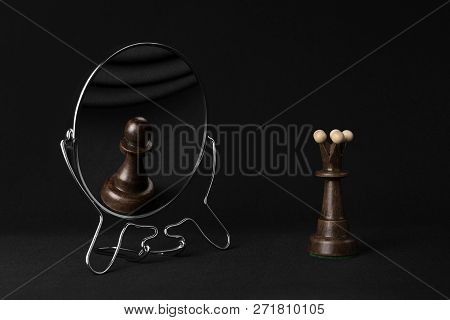 Black Queen Sees Black Pawn In The Mirror