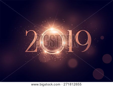 Beautiful Glowing 2019 Shiny Background Vector Illustration Art