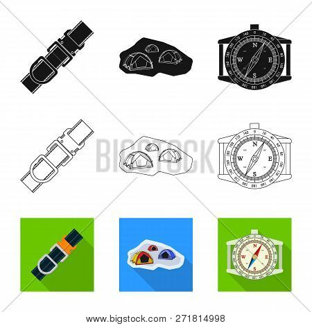 Vector Design Of Mountaineering And Peak Icon. Set Of Mountaineering And Camp Vector Icon For Stock.