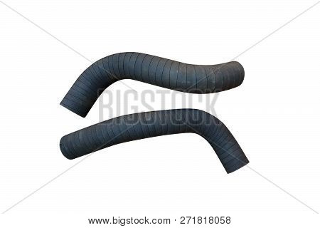 Car Rubber Intake Radiator Hose Isolated On White Background.