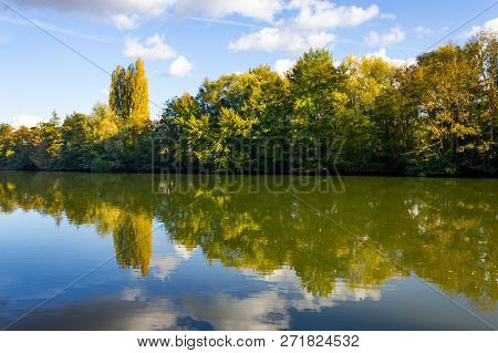 Forest At Oise River In Auvers-sur-oise Village