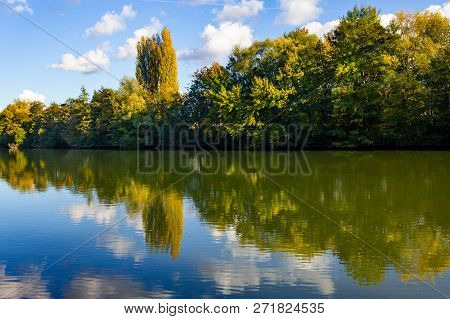 Forest At Oise River In Auvers-sur-oise Village