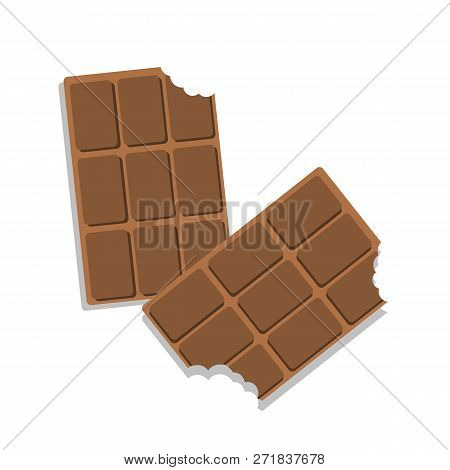 Chocolate, Pieces Of Chocolate, An Icon In A Minimalist Style