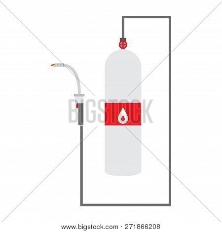 Profession And Occupation Set. Metal Welding Equipment, Gas Cutting Flat Design Icon.welder Worker. 