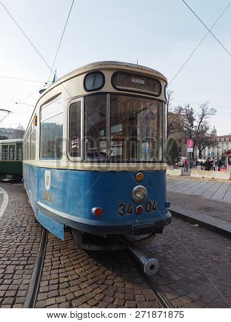 Vintage German 3404 Tram At Turin Trolley Festival