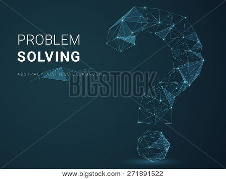 Abstract Modern Business Background Depicting Problem Solving With Stars And Lines In Shape Of A Que