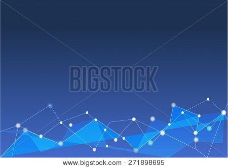 Digital Connection Internet Network Concept, Abstract Blue Technology Design Background, Data Framew