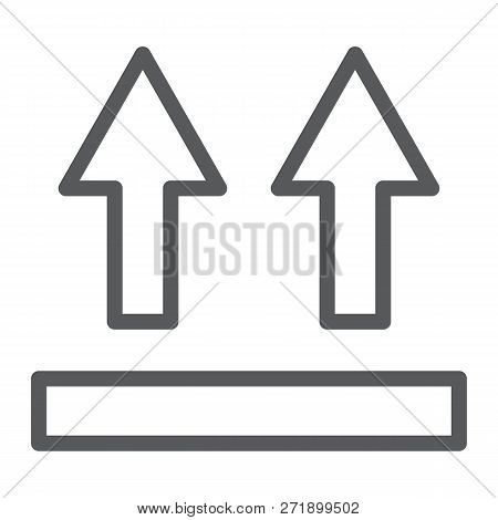 This Side Up Line Icon, Packaging And Label, Arrows Side Up Sign, Vector Graphics, A Linear Pattern 