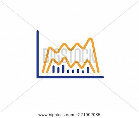 Investment Chart Line Icon. Economic Graph Sign. Stock Exchange Symbol. Business Finance. Colorful O
