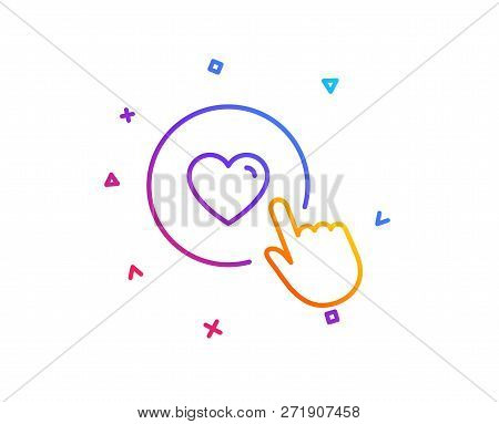 Click Like Line Icon. Love Button Symbol. Valentines Day Sign. Gradient Line Button. Like Button Ico