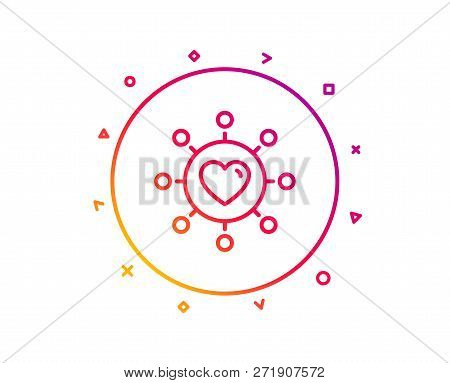 Love Dating Line Icon. Relationships Network Sign. Valentines Day Or Heart Symbol. Gradient Pattern 