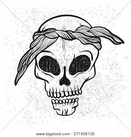 Urban Street Hip Hop Gangsta Rapper, Skull In Bandana