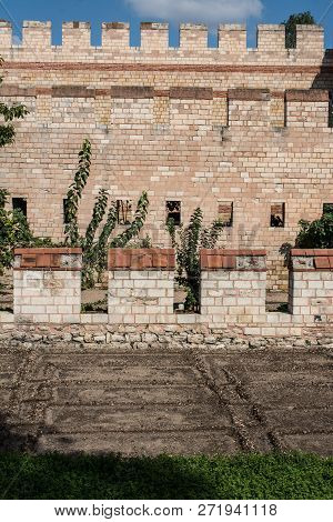 The Ancient City Walls Of Constantinople In Istanbul, Turkey