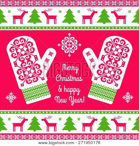 Embroidered Mittens Background