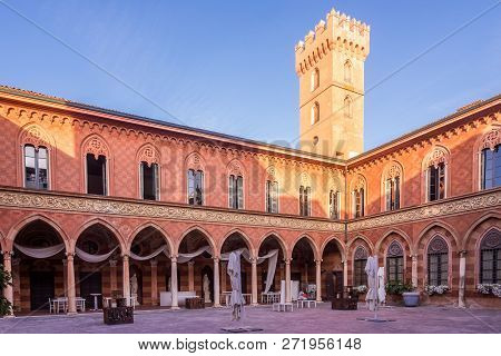 At The Courtyard Of Palace Trecchi In Cremona - Italy