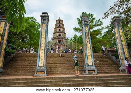 The Thien Mu Pagoda Is One Of The Ancient Pagoda In Hue City. Vietnam.