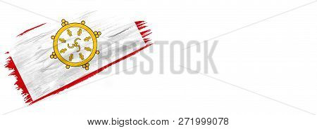 Brush Painted Flag , Flag Of Sikkim Isolated On White Background