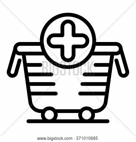 Supply Cart Icon. Outline Supply Cart Vector Icon For Web Design Isolated On White Background