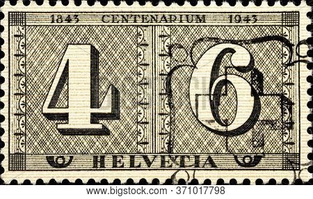 02 10 2020 Divnoe Stavropol Territory Russia The Postage Stamp Switzerland 1943 The 100th Anniversar