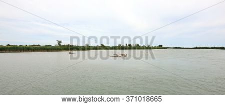 Wide Delta Mouth Of The Great River Po Which Is The Longest Waterway In Italy