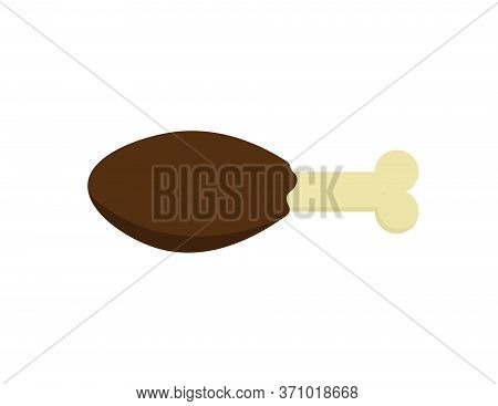 Chicken Leg Vector Icon Isolated On White Background