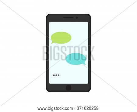 Phone With Texting Screen Illustration Isolated For Web,mobile,ui