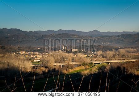 View From The Fortress Of San Paolino Stands On The Banks Of The Serchio River In The Medieval Villa