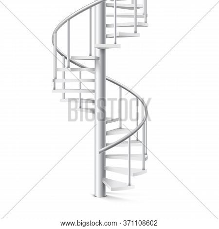 Spiral Staircase Realistic 3d Object On A White Background