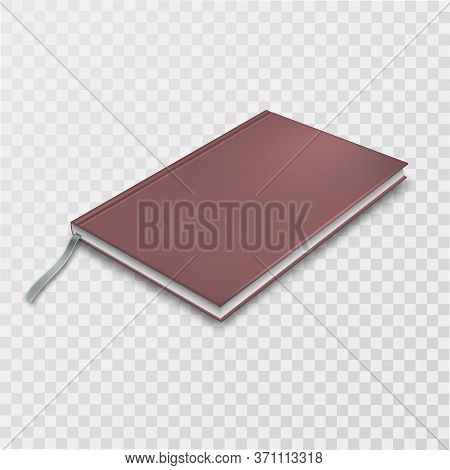 A Closed Notebook With A Brown Cover On An Isolated Transparent Background.Мock-up.3
