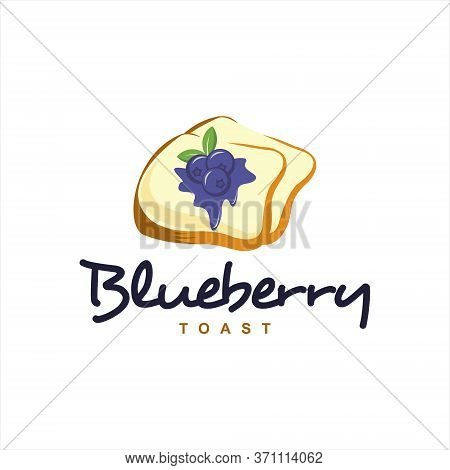 Toast Bread Logo Fun Colorful Blueberry Meal Vector Best For Modern Bakery Or Template Industry