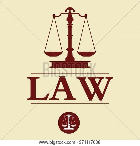 A Beam Balance Weighing Scales. Two Bowls Suspended From A Fulcrum. Allegorical Symbol Of Law And Ju