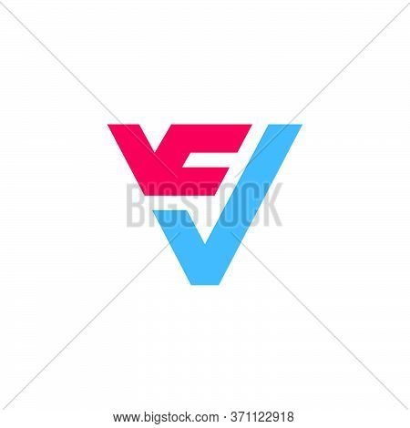 Letter Vj Triangle Geometric Arrow Logo Vector