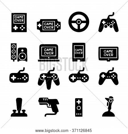 Gaming Icons. Outline Thin Line Icons Such As Dlc, Quiz, Webcam, Game Console, Game Pad, Game Consol